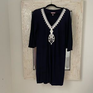 Lilly Pulitzer navy T-shirt dress with sleeves